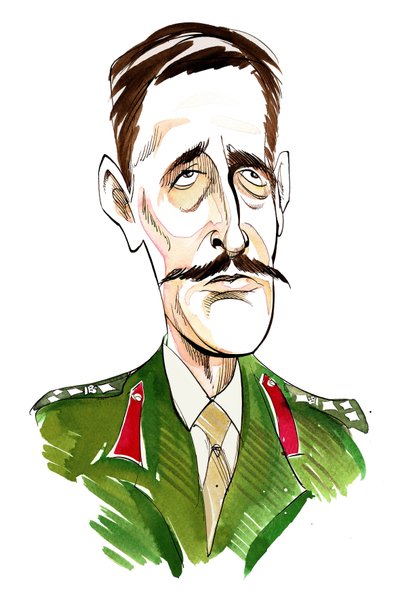 Nicholas Courtenay (caricature of English actor, 1929 - 2011) by Neale Osborne
